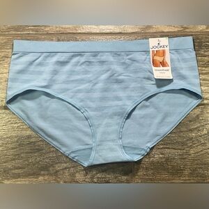 New Jockey Matte & Shine Seamfree Hipster Panties Size XL Blue